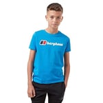 Berghaus Kids' Logo T-Shirt with Short Sleeves, Kids T-Shirt with a Lightweight Active Fit, Kids' Hiking & Outdoor Recreation Clothing (3-4 Years, Blue)