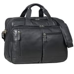 STILORD 'Arnold' Spacieux Sac Bandoulière Cuir Sacoche Ordinateur 17 Pouces à 19 Vintage Sac d'Affaires Hommes Grand Cartable Professeur Femme Cuir Véritable, Couleur:noir