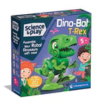 Clementoni- Science & Play Robotics-Dino Bot T-Rex-Robot Assembler, Dinosaure Enfant, Scientifique 5 Ans, Jeu Éducatif-Made in Italy, 75073, Multicolore, Moyen