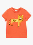 Du Pareil au même Kids' Cotton Leopard Graphic T-Shirt, Orange