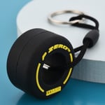 Racing bil däck nyckelring Mini Wheel nyckelring leksak Yellow 1 Pcs