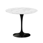 Knoll - Saarinen Round Table - Matbord, Ø 91 cm, Svart underrede, skiva i matt Statuarietto marmor - Ruokapöytä - Eero Saarinen - Valkoinen - Metalli/Kivi