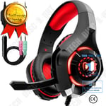 Casque Gaming Ps4 Xbox One Casque Gamer Avec Micro Anti Bruit Led Lampe Stéréo Basse Contrôle Volume Microphone Haute Qualité