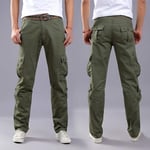 Jeans Pants High WaistMen'S Cargo Pants Baggy Casual Pants Male Full Length Trousers Loose Straight Cut Pants Plus Size No Belt 36 Khaki