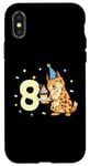 Coque pour iPhone X/XS Je suis 8 avec lynx - anniversaire enfant 8 ans