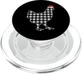 Chemise de Noël poulet noir et blanc Buffalo Plaid Pyjama PopSockets PopGrip pour MagSafe