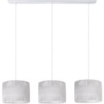 Suspension Table à Manger Osier Boho Lampe Suspendue E27 Rotin Lampe à suspension - Blanc, Blanc (Ø27cm) - Paco Home