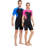 1.5mm Neoprene Men Women Short Sleeve Wetsuit One-piece Shorty Diving Suit UK