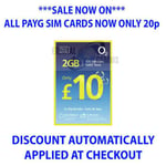 PAYG O2 BIG BUNDLE £10 SIM 6GB DATA NOW ONLY 20p (DISCOUNT AUTO APPLIED)