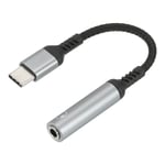 USB Type C to 3.5mm Headphone Jack Adapter USB C to Aux Audio Cord 5.3" Grey