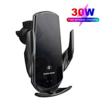 UK 30W Car Wireless Charger Infrared Induction Phone Holder For iPhone Samsung