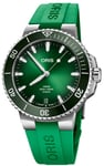 Oris 01 400 7790 4157-07 4 23 47EB Aquis Grön/Gummi Ø43.5 mm