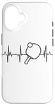 Coque pour iPhone 16 Ping Pong Tennis de table Heartbeat Heartline