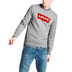 Levi's Men's Graphic Crew B Sweatshirt, Grey Red, XXS