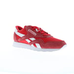 Reebok Classic Nylon Mens Red Suede Lace Up Lifestyle Trainers Shoes