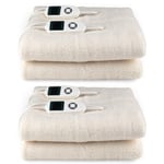 Kleeneze Electric Heated Underblanket 2 Pack For Double Beds Multizonal Washable