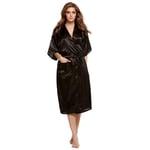 GROPC Women Satin Dressing Gown,Valentines Day Sexy Lingerie Plus Size With Pockets Silk Silky Babydoll Robe Print Dress Bathrobe Kimono Chemises Sleepwear Homewear For Friend Gifts,Black,S