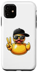 Coque pour iPhone 11 Canard en caoutchouc jaune rétro cool dans les années 70 80 Funny Duck