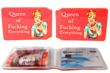 QUEEN OF FUCKING EVERYTHING BUS PASS CREDIT TRAVEL RAIL SLIM WALLET FOR OYSTER