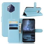 Nokia 9 Pureview      Pu Wallet Case    [Lightblue]