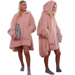 Sienna sweat à capuche / Couverture / Ultra Douce en Polaire Sherpa Chaude Confortable surdimensionnée, Rose, Taille Unique