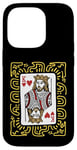 iPhone 14 Pro King Of Hearts Doodle - Vintage Graphic Card Game Lover Case