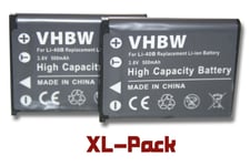 vhbw set de 2 batteries 500mAh compatible avec Medion Life MD86341, MD86408, MD86545 appareil photo