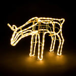 CHRISTOW Christmas Reindeer Light Up Outdoor Decoration, Energy Efficient Warm White LED Rope Light, Garden Silhouette, Mains Powered (69cm x 44cm x 18cm)