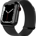 TalkWorks Apple Watch band BLACK, rustfritt stål eksklusivt armbånd med magnetisk feste (42-49mm)