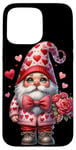 iPhone 15 Pro Max Heart Gnome Graphic And Valentines Flowers For Her Cute Love Case