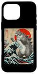 Coque pour iPhone 16 Pro Max Catzilla Cat Art japonais Cadeau amusant pour homme, femme, enfant