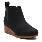 TOMS Clare Boot, Black PU Nubuck Faux Leather, 11 UK Child