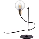 Etc-shop - Lampe de table lampe de table réglable en hauteur lumière latérale noire boule de verre, métal, 1x led 6W 380Lm blanc chaud, HxLxP