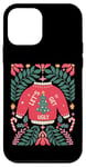 Coque pour iPhone 12 mini Pull de Noël bohème festif en forme de canne à sucre d'orge floral