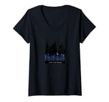 Womens Into the Woods - Tranquil Nature Silhouette V-Neck T-Shirt