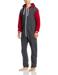 Urban Classics Men's College Sweat Jumpsuit Onesie, Mehrfarbig (cha/ruby 465), X-small (manufacturer Size: X-small)