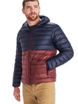 Marmot Highlander Hoody, Veste chaude en duvet, manteau d'hiver isolé à capuche, doudoune respirante, veste d'extérieur légère et empaquetable, coupe-vent, Arctic Navy/Port Royal, S Homme