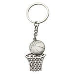 Basket Nyckelring Anti-st Basket Nyckelring Kreativ Tredimensionell Sport Nyckelringar Souvenir Bil Hängbar dekoration silver