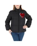 Love Moschino Women's Jacket_Thunder Heart Embroidery, Black, 14