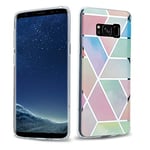 cadorabo Coque pour Samsung Galaxy S8 en Marbre Arc-en-Ciel no.11 - Housse Protection en Silicone TPU en Motif Mosaïque - Ultra Slim Fin Gel Case Cover Bumper