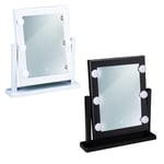 Touch of Beauty Miroir Maquillage Lumineux - Miroir LED - Miroir Lumineux Maquillage Inclinable à 180 Degrés - Miroir de Maquillage avec Éclairage LED - Blanc ou Noir Aléatoire