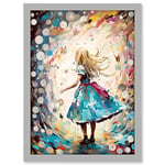 Alice in Wonderland Clocks Down the Rabbit Hole Artwork Framed A3 Wall Art Print