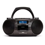 Aiwa BBTC-660DAB/BK: Radio Cassette Portable avec CD, Bluetooth et USB, enregistreur de Cassettes, RDS, FM PLL, Dab+, Télécommande Noir