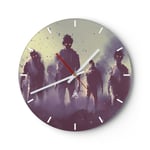 Horloge murale en verre 30x30cm Personnages Halloween Myst?re Wall Clock