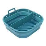 Plaque en Silicone pour Friteuse à Air Carrée Réutilisable Accessoires de Cuisson Pliable 8,5 Pouces Outil Moule Bleu