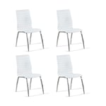 Designetsamaison - Lot de 4 chaises salle à manger blanches - Londres