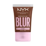 NYX Professional Makeup Fond de Teint Effet Flouté Bare With Me Blur, Couvrance Moyenne, Fini Mat Naturel, Niacinamide, Matcha & Glycérine, Hydratation Jusqu'A 12H, Teinte : Rich (21)