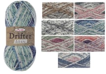 King Cole Drifter Aran Cotton Wool Acrylic Mix 100g Knitting Yarn Self Striping