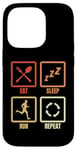 Coque pour iPhone 14 Pro Manger Dormir Courir Répéter Amoureux de la course à pied