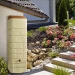 Récupérateur d'eau mural Naussac 650L Beige avec kit raccord chéneau inclus